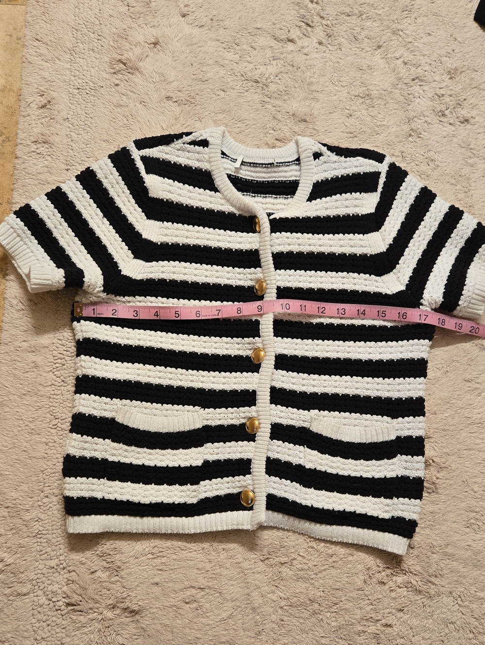 Madewell White / Black Striped Knitted Top